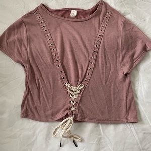 Lace up corset crop top